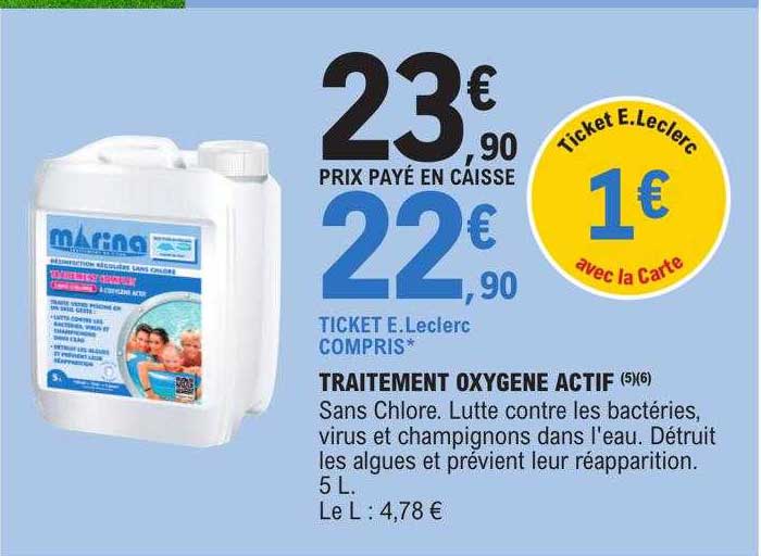 traitement oxygène actif marina