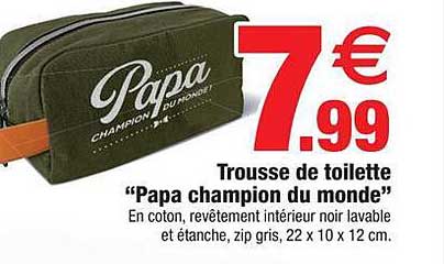 trousse de toilette "papa champion du monde"