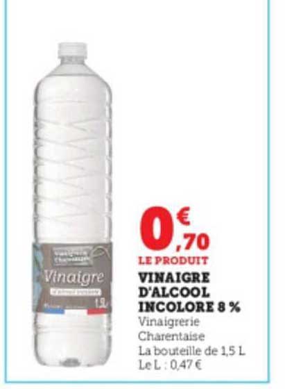 vinaigre d'alcool incolore 8%