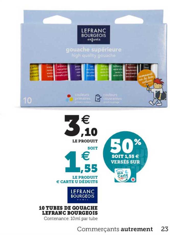 10 Tubes De Gouache Lefranc Bourgeois