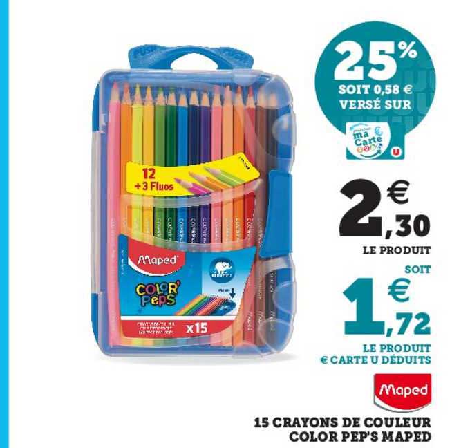 15 crayons de couleur color pep's maped