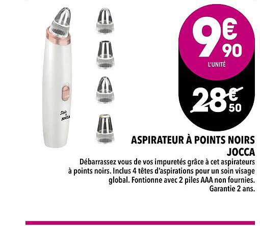aspirateur à points noirs jocca