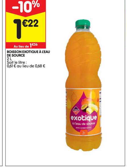 boisson exotique à l'eau de source