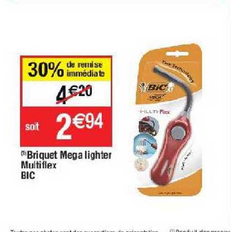 briquet mega lighter multiflex bic