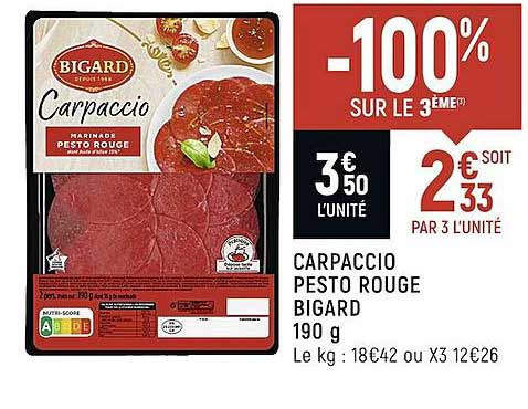 Carpaccio Pesto Rouge Bigard