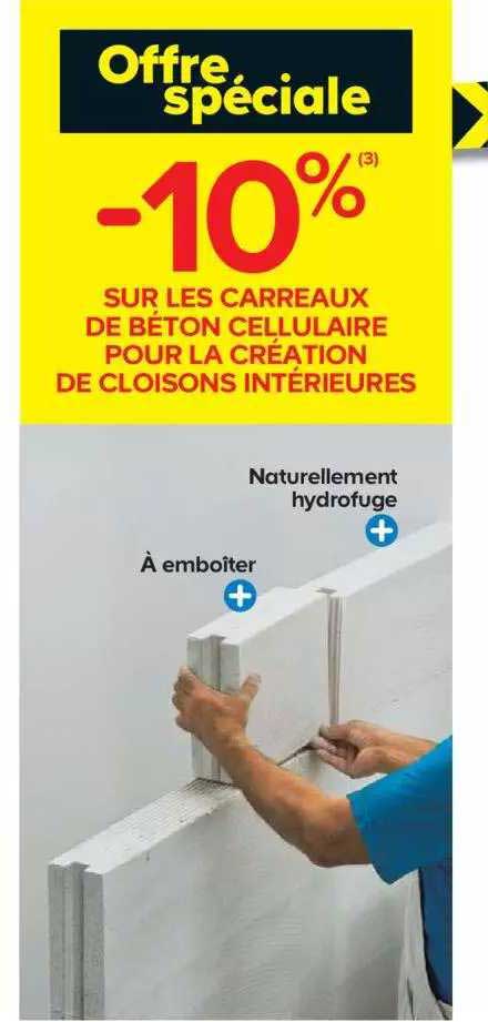 carreaux de béton cellulaire pour la création de cloisons intérieures