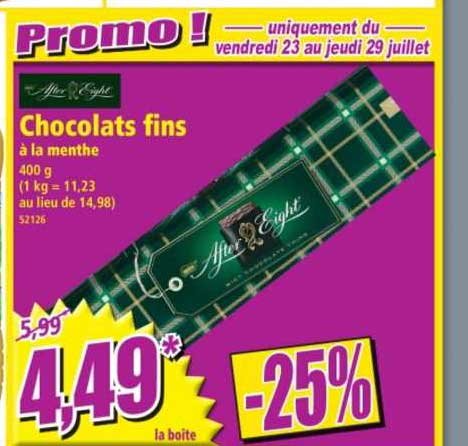 chocolats fins à la menthe after eight