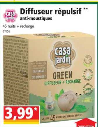 diffuseur répulsif anti-moustiques casa jardin