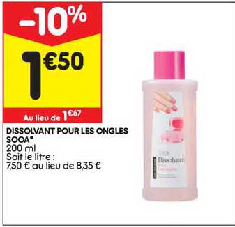 dissolvant pour les ongles sooa