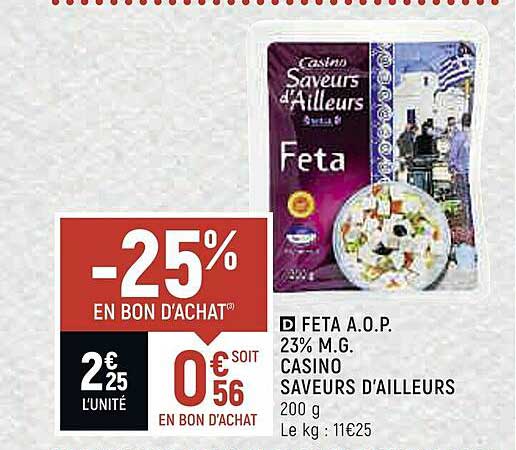feta a.o.p. 23% m.g. casino saveurs d'ailleurs