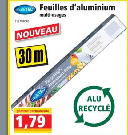 feuilles d'aluminium multi-usages multitec