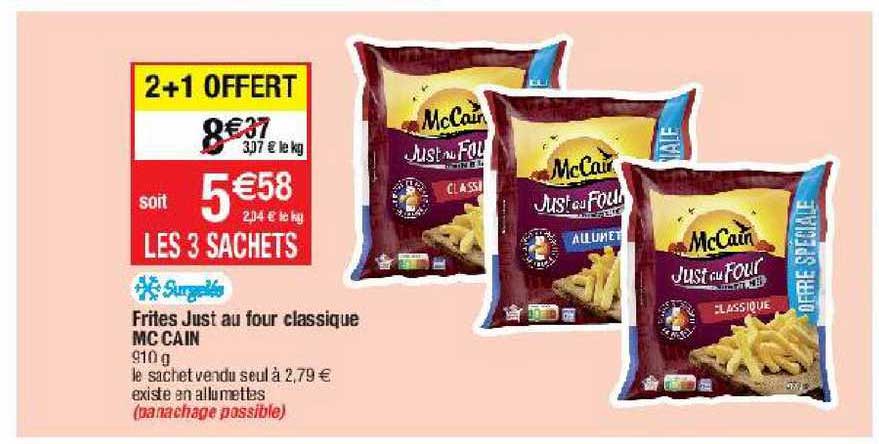 frites just au four classique mc cain
