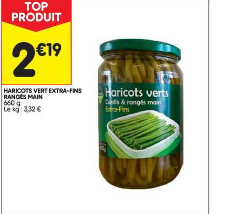 haricots vert extra-fins rangés main