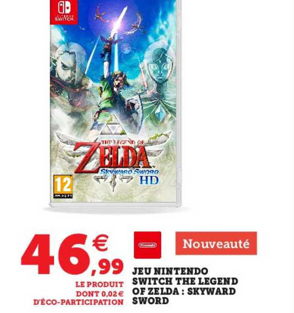 jeu nintendo switch the legend of zelda : skyward sword