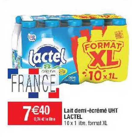 lait demi-écrémé uht lactel