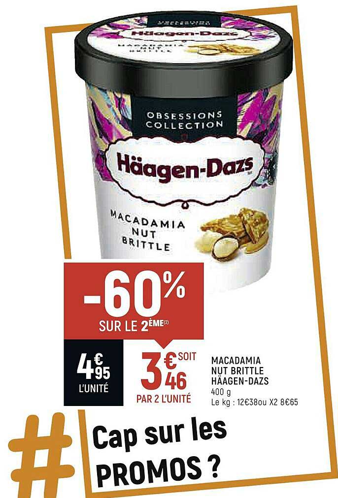 macadamia nut brittle häagen-dazs -60% sur le 2ème