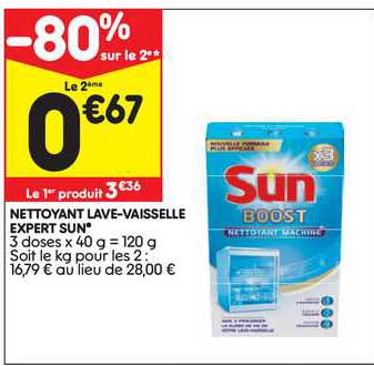 nettoyant lave-vaisselle expert sun