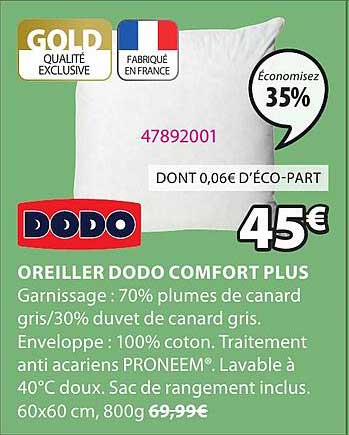 Oreiller Dodo Comfort Plus