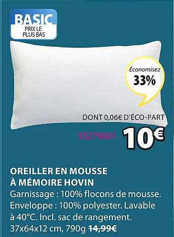 Oreiller En Mousse à Mémoire Hovin
