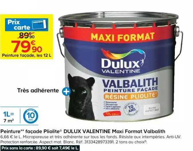 peinture façade pliolite dulux velentine maxi format valbalith