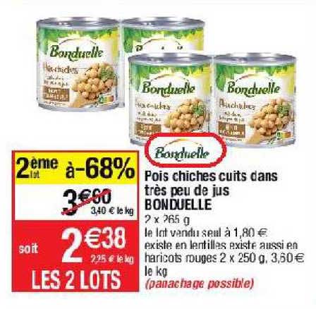 pois chiches cuits dans très peu de jus bonduelle