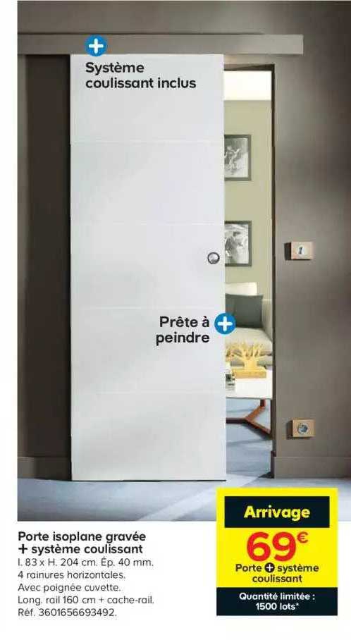 porte isoplane gravée + système coulissant