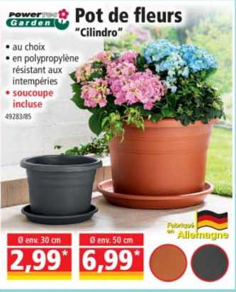pot de fleurs "cilindro" powertec garden