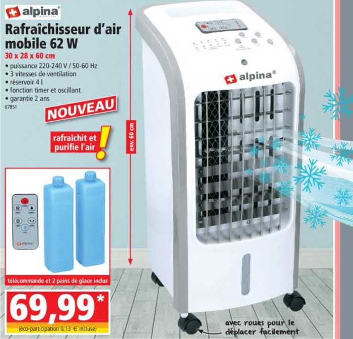 rafraîchisseur d'air mobile 62 w alpina