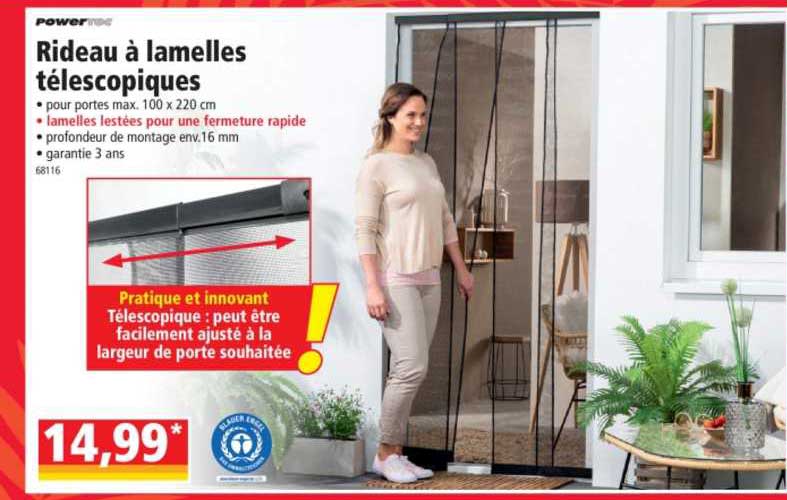 rideau à lamelles télescopiques powertec
