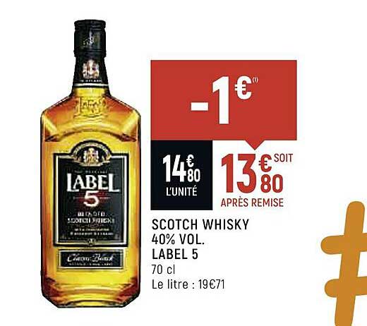 scotch whiksy 40% vol. label 5