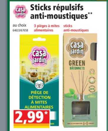 sticks répulsifs anti-moustiques casa jardin