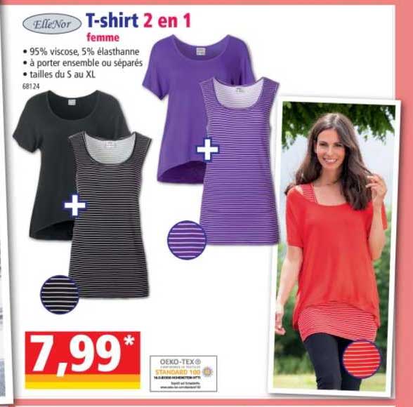 T-shirt 2 En 1 Femme Ellenor