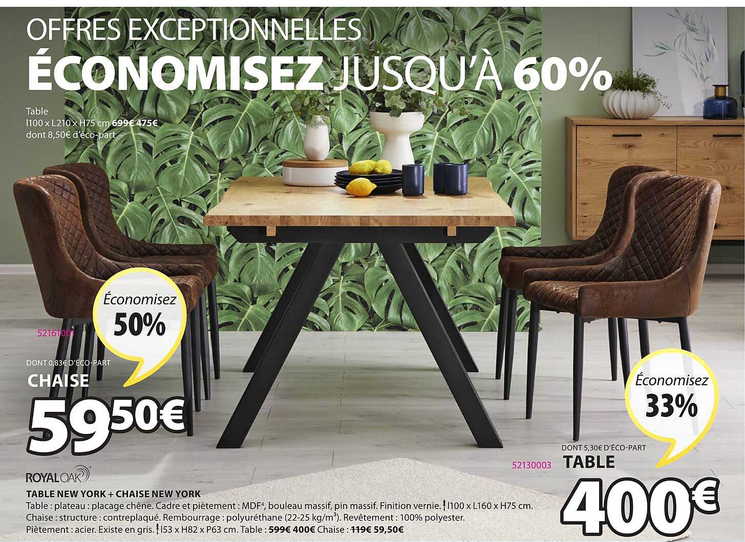 Table New York + Chaise New York Royaloak