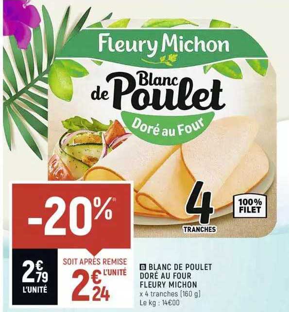 blanc de poulet doré au four fleury michon