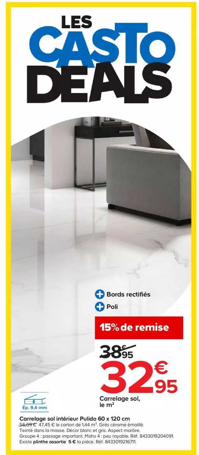 Carrelage Sol Intérieur Pulido 60 X 120 Cm