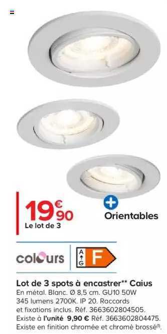 Lot De 3 Spots à Encastrer Caius Colours