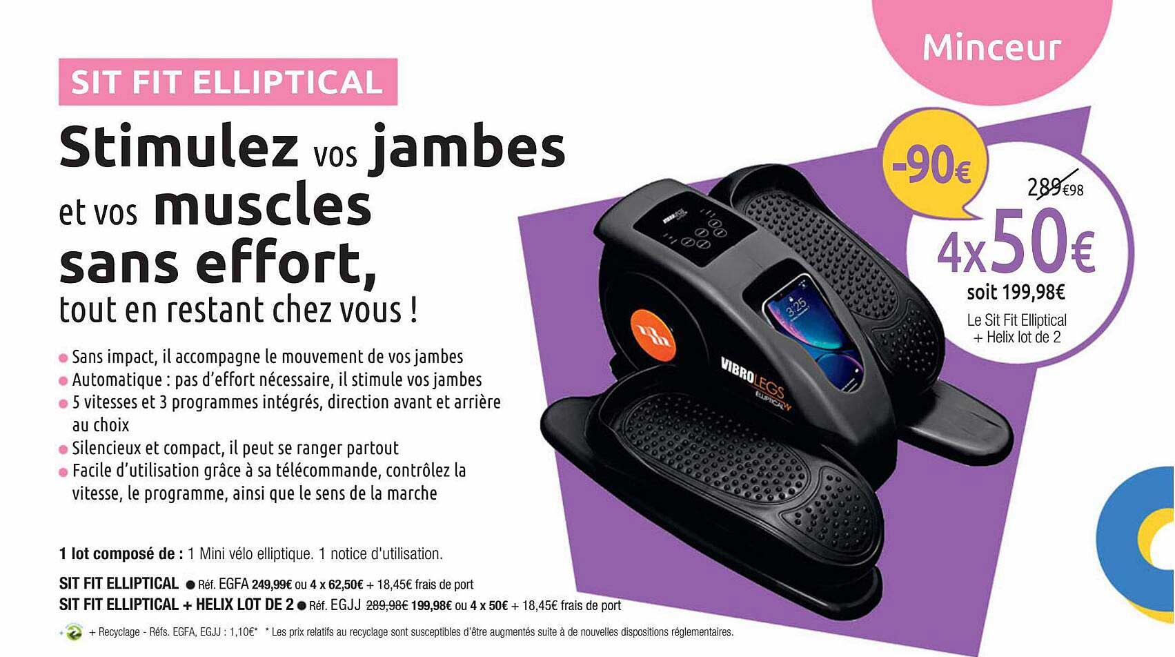 sit fit elliptical + helix lot de 2