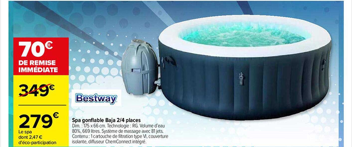 spa gonflable baja 2-4 places bestway