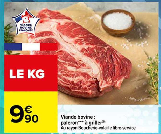 viande bovine : paleron***à griller
