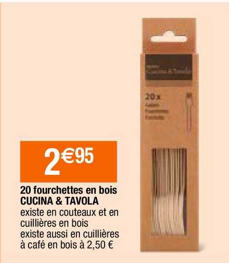 20 fourchettes en bois cucina & tavola