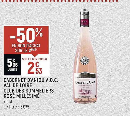 cabernet d'anjou a.o.c. val de loire club des sommeliers rosé millésimé