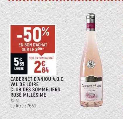 cabernet d'anjou a.o.c. val de loire club des sommeliers rosé millésimé