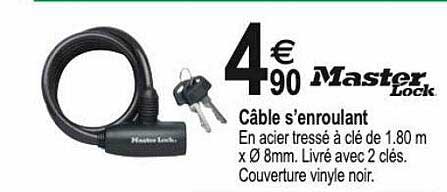 câble s'enroulant master lock