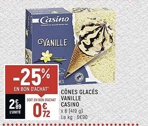Cônes Glacés Vanille Casino
