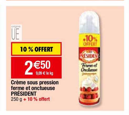 Crème Sous Pression Ferme Et Onctueuse Président