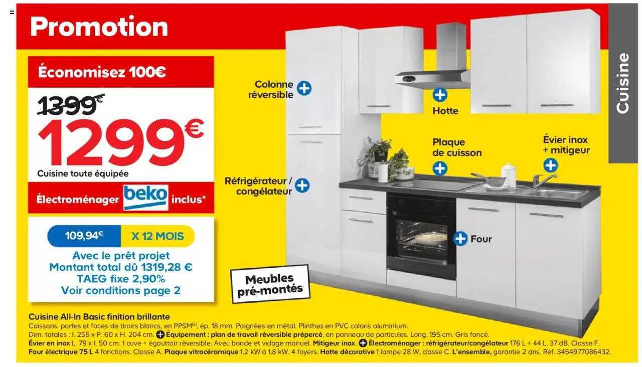 cuisine toute équipée beko