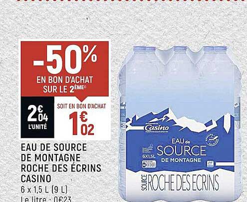 eau de source de montagne roche des écrins casino