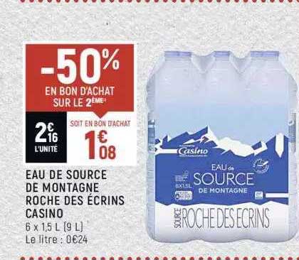 eau de source de montagne roche des écrins casino