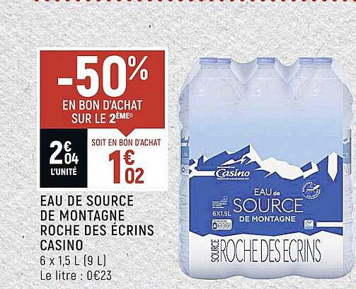 eau de source de montagne roche des écrins casino