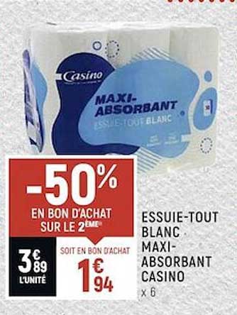 essuie-tout blanc maxi-absorbant casino